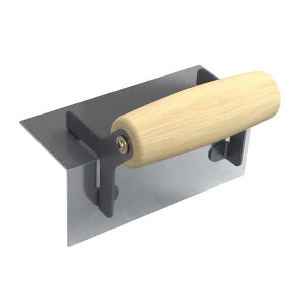 Step/Corner Tool, Outside 6" X 2 1/2", Square Radius Wood Handle